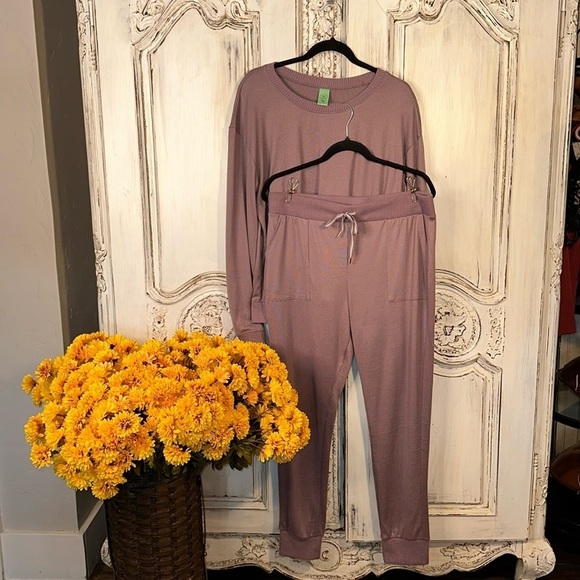 Honeydew 2 Pc Dusty Lavender Lightweight Knit Loungewear Set Size Large - Picture 1 of 12
